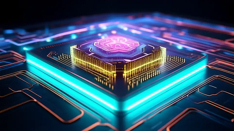 Neuromorphic computing chip brain-inspired AI hardware illustration